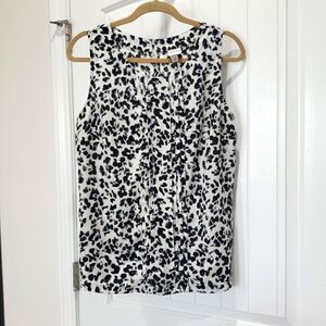 Merona Leopard Print Sleeveless Tank in black/white, Large